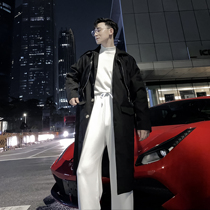 (VERA men) South Korea ins loose long fake two-piece design handsome knee windbreaker coat tide man