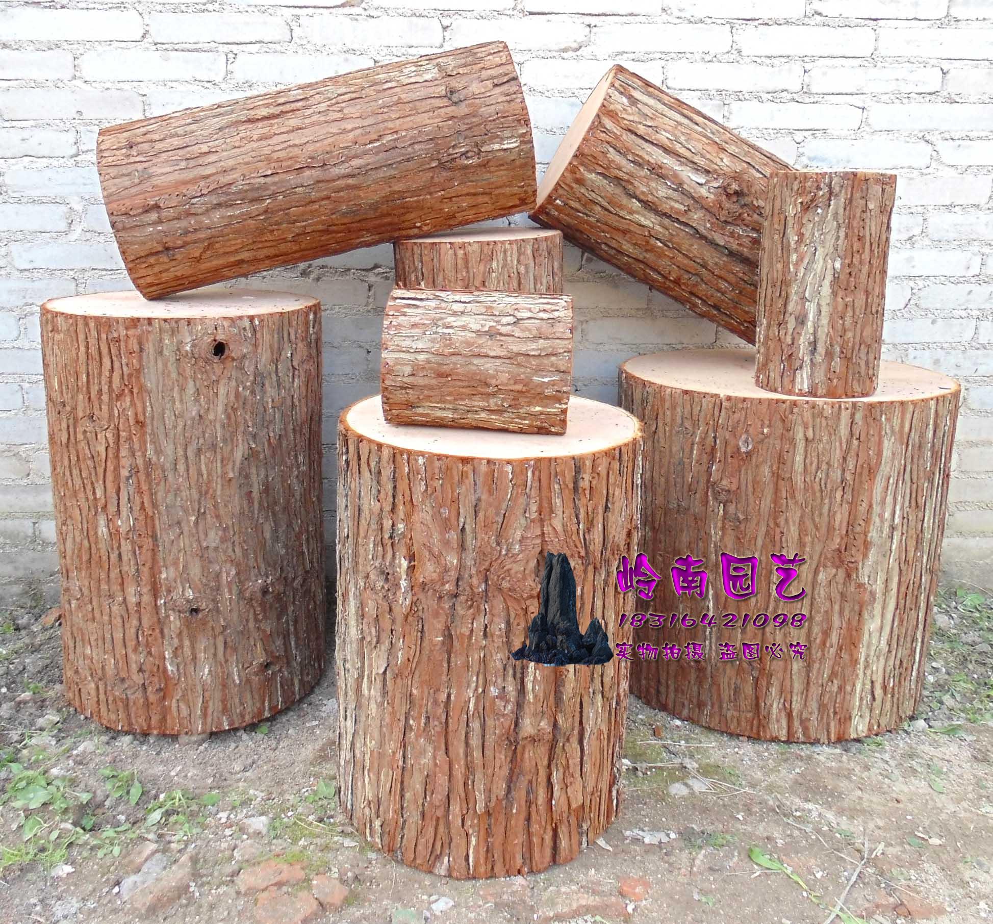 Simulation round wooden stake Tree stump wooden pier Hollow fir stake Wedding road lead window decoration log with leather wood props