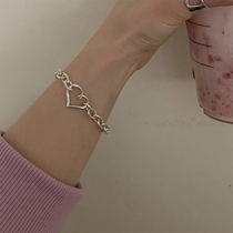 Minimalist loving hand chain of the hand chain: body 925 pure silver bright silver glossy finish with adjustable hand ring female Korean version of delicate gift
