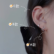 New products 9 2 5 pure silver smiling face ear bone buckle sleeping without picking up earrings delicate mini small earrings earrings