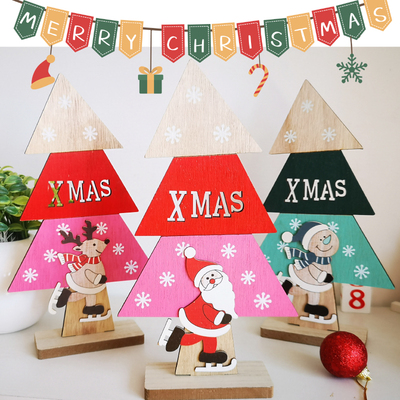 taobao agent 寻奇 Christmas tree wooden ornaments Christmas decoration Tree log bar cashier tabletop desktop lobe Tree gifts