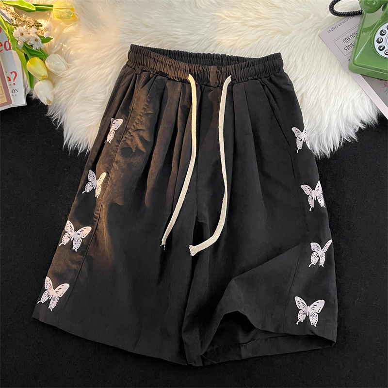 Hip-Hop Butterfly Print Oversize Summer Trend ins Unique Wide-Leg Shorts Straight Casual Sports Sweatpants Hip-Hop Butterfly Print Oversize Summer Trend ins Unique Wide-Leg Shorts Straight Casual Sports Sweatpants