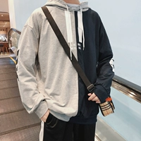 Phiên bản Hàn Quốc của áo len nam xu hướng mùa thu học sinh lỏng lẻo áo sơ mi hoang dã ulzzang lưới đỏ bf gió áo hoodie cặp