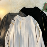 Трикотажный трендовый демисезонный брендовый удерживающий тепло базовый шерстяной свитер подходит для мужчин и женщин для влюбленных, оверсайз