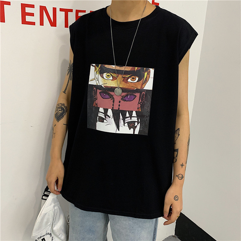 Vest male and female couples Summer relaxation days Ins net Red hip hop Hip Hop Teen Sports Kan Shoulder Sleeveless T-shirt