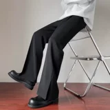 Модные тонкие штаны подходит для мужчин и женщин для отдыха, средняя посадка, эластичная талия, свободный прямой крой