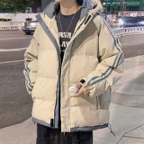 Толстовка с капюшоном, демисезонная куртка, короткий трендовый пуховик с пухом, увеличенная толщина, свободный крой