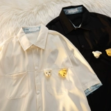 Дизайнерский тонкий комплект, трендовая брендовая японская рубашка для влюбленных, тренд сезона, оверсайз