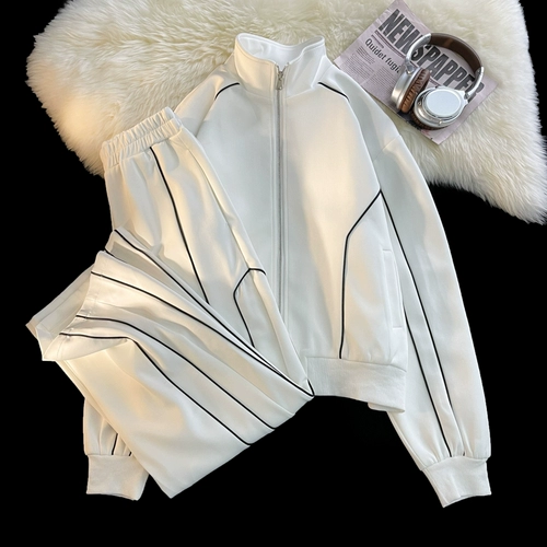 Осенний кардиган для отдыха, куртка, мужской спортивный костюм, дизайнерские штаны, комплект, свободный крой