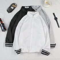 Gangfeng ins long sleeve shirt men loose handsome shirt Korean version trend student class clothes Tide brand casual thin coat