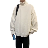 Зимний цветной трикотажный базовый приятный телу шерстяной свитер подходит для мужчин и женщин, свободный крой