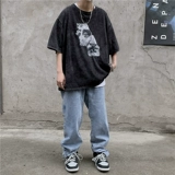 Футболка с коротким рукавом с круглым воротником, оверсайз