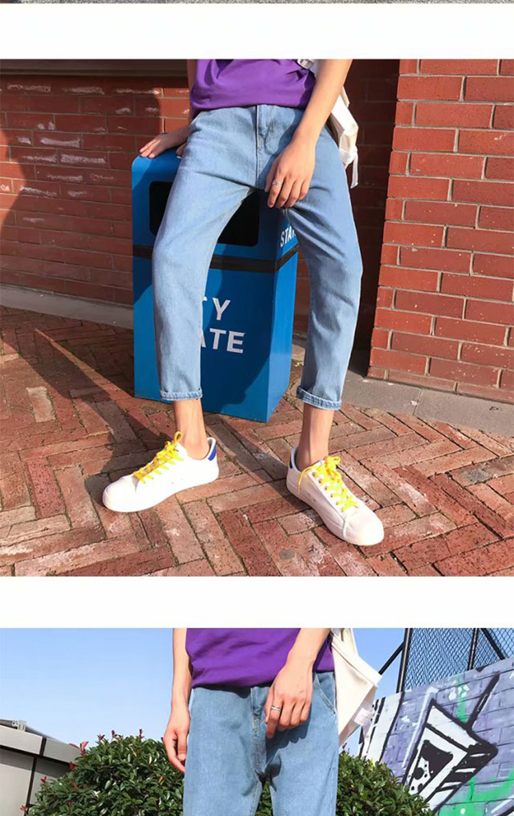 Quần jean nam phong cách Harajuku phiên bản Hàn Quốc của quần bf hoang dại gió chín quần học sinh trung học cơ sở xu hướng quần ulzzang quần áo thể thao nam