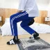 Mùa hè quần nam sọc retro giản dị Hàn Quốc ulzzang quần bó sát sinh viên quần jogger kaki Crop Jeans