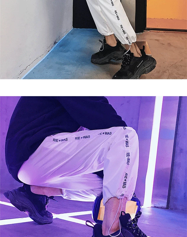 Quốc triều quần hip-hop đường phố quần nhảy nam thương hiệu lỏng hiphop chín quần Hồng Kông đôi vợ chồng quần chùm đồng phục học quần kaki nam