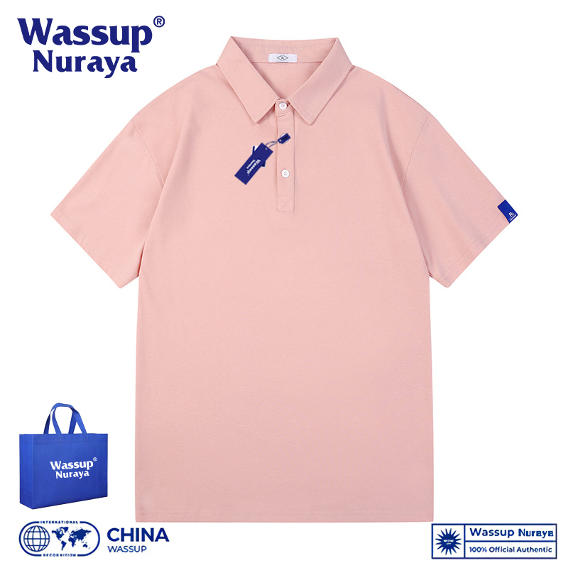 Wassup Short-Sleeve Polo Shirt for Men, Breathable Summer Ice Silk Thin Luxury T-Shirt, Casual Versatile Collared Base Shirt