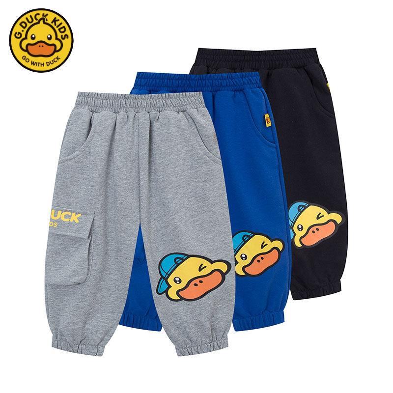G DUCK Small Yellow Duck Boy Clothing Boy Pants Spring Autumn New Baby Casual Pants Children Sports Pants Children Long Pants