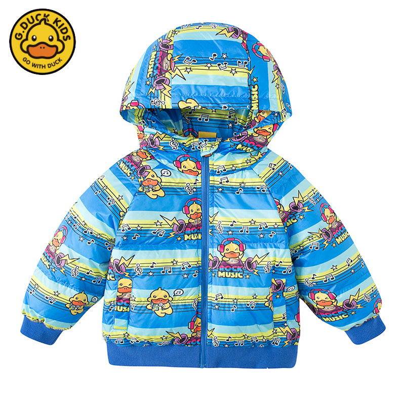 Small yellow duck G DUCK Children's down clothes girl light and thin gold Pie Jacket Boy Winter Short baby jacket