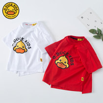 G DUCK Small Yellow Duck Child Clothing Children Blouse Summer New Ocean Air Pure Cotton Short Sleeve T-shirt Suction sweat and half sleeves