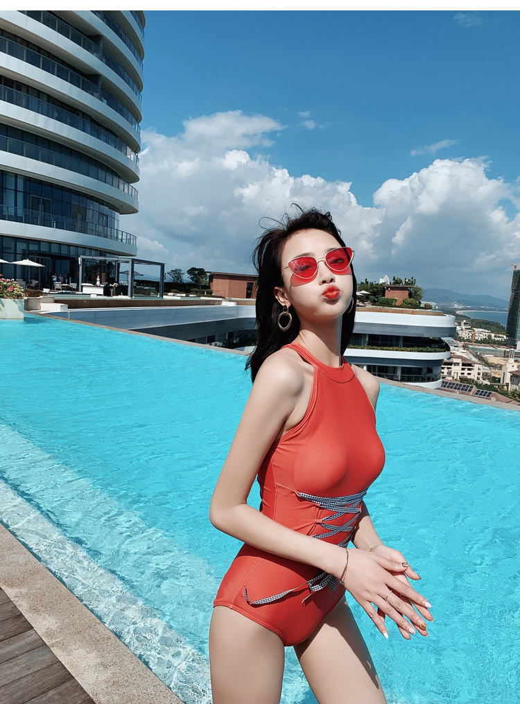 Đồ bơi nữ một mảnh 2019 mới lưới mùa đông spa đỏ áo tắm nóng thời trang áo tắm mỏng gợi cảm - Bộ đồ bơi One Piece đồ bơi liền thân bé gái