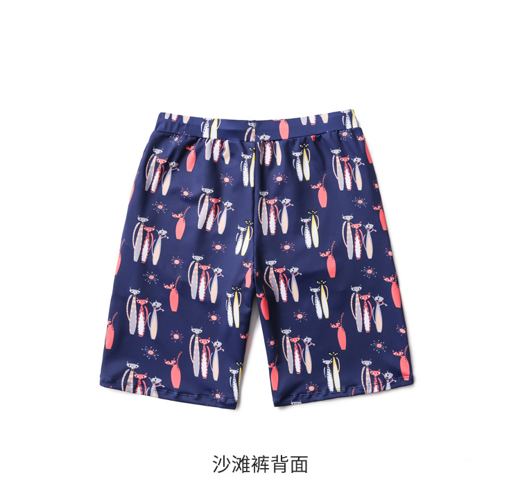 Quần đi biển nhanh khô quần áo đi biển bên bờ suối nước nóng góc phẳng đôi quần bơi thân rộng năm điểm quần short tăng chất béo quần quần đi biển cho gia đình	