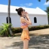 Áo tắm nữ sinh viên Hàn Quốc phong cách bảo thủ ngực nhỏ tập hợp để che bụng là mỏng bảo thủ váy áo tắm tách nữ - Bộ đồ bơi hai mảnh bikini 2 mảnh màu đen Bộ đồ bơi hai mảnh