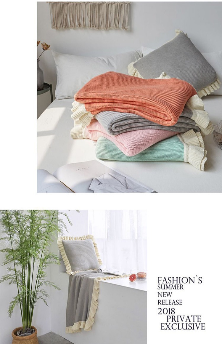 Ruffled đan chăn chăn in phong cách văn phòng ngủ trưa chăn mùa thu và mùa đông giải trí chăn sofa chăn - Ném / Chăn chăn nỉ cho bé