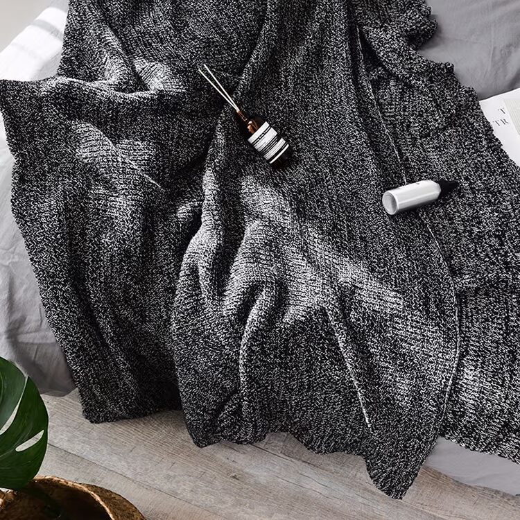 Napping chăn điều hòa chăn sofa chăn tốt cá xương mô đan đan chăn lười biếng chăn bông đa năng - Ném / Chăn chăn lông cừu pháp