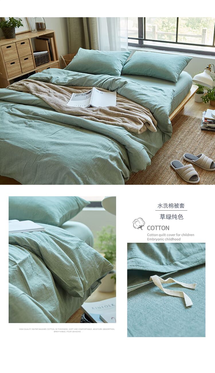 Đơn giản, kẻ sọc màu đơn giản bông rửa chăn bìa đơn mảnh 1,5 m đôi bông chăn 200x230cm - Quilt Covers chăn ga đẹp