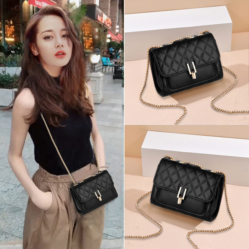 Hong Kong Wind Bag 2021 new fashion leather singles in red chain red bag tide