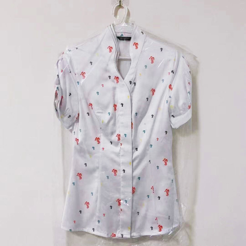  Air China Flight Attendant Uniform Top Long-Sleeved Short-Sleeved Distinctive Collar Shirt Slim-Fit Shirt Workwear