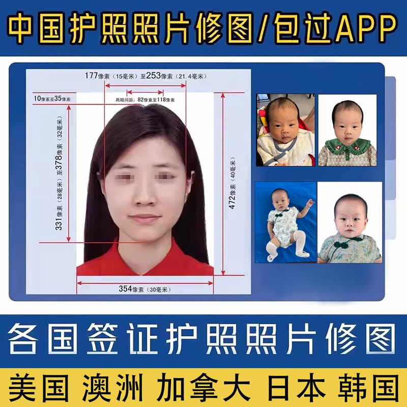 Chinese Passport Photo Editing Consular App Us Australia New Zealand Japan Id Photo Baby Travel Visa