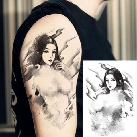 Sexy Beauty Tattoo Stickers Waterproof and Long-Lasting for Men and Women, Half-Arm Full-Body Beauty Arm and Leg  Tattoo Stickers