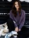 Korean-Style Outfit: a Complete Winter Set for Petite Figures, Featuring a Lazy yet Stylish Look, Slimming Purple Knitted Sweater, and Wide-Leg Pants Set