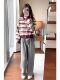 Early spring new women's clothing for petite Korean drama heroine outfit casual fashionable design tops two-piece set
