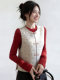 In early spring, match a complete set of women's 2026 niche non-contrast style new Chinese style disc buckle embroidered vest vest stacking suit