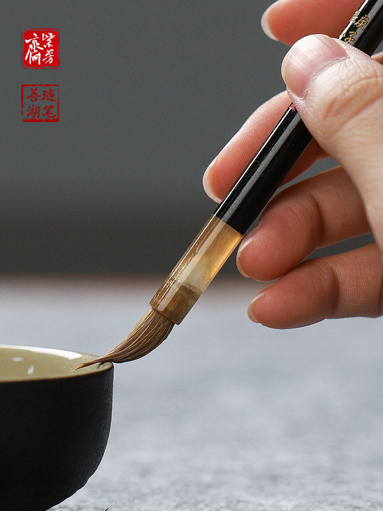 Zifangzhai Zhang Xiaofeng Wolf Hair Brush Pen for Beginners, Mixed Hair Brush for Thin Gold Script, Calligraphy Pen for Copying Scriptures, Four Treasures of the Study, Soft Purple Hair Brush for Cursive Script, Calligraphy Pen for Copying Scriptures, Professional Chinese Painting and Calligraphy Practice Pen