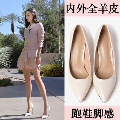 Hong Kong leather small leather shoes women's 2022 summer new women's shoes Korean version all-match single shoes women's OL professional stiletto high heels
