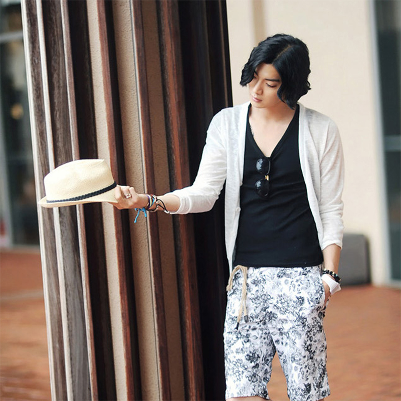 Summer dệt kim ulzzang cơ thể vi xâm nhập chống nắng nam đẹp trai quần áo khô nhanh cardigan áo khoác mỏng của Hàn Quốc.