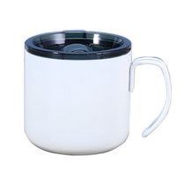 Stainless steel coffee cup office mug custom printed double-layer household drinking cup with lid insulated tea cup