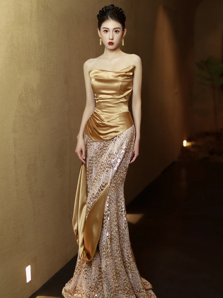 Golden bra top, cocktail evening dress, long skirt, wedding dress,  Golden bra top, cocktail evening dress, long skirt, wedding dress,