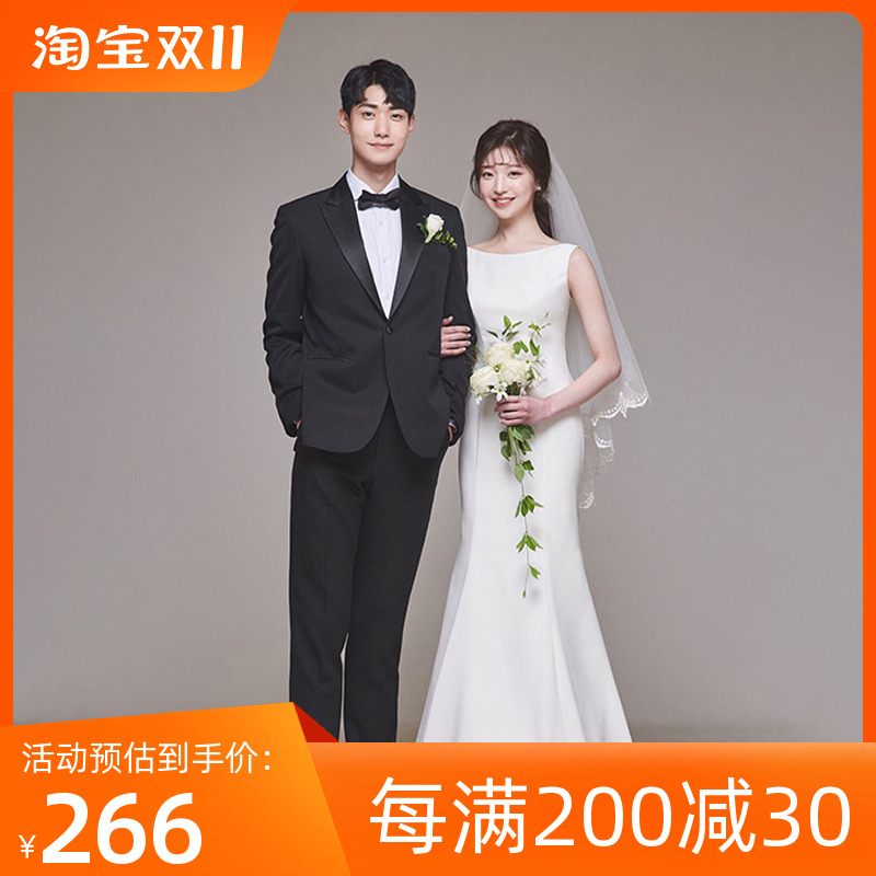 Han-style satin light wedding dress 2023 new bridal sensuo simple and generous with a slim temperament to go out to the women-Taobao