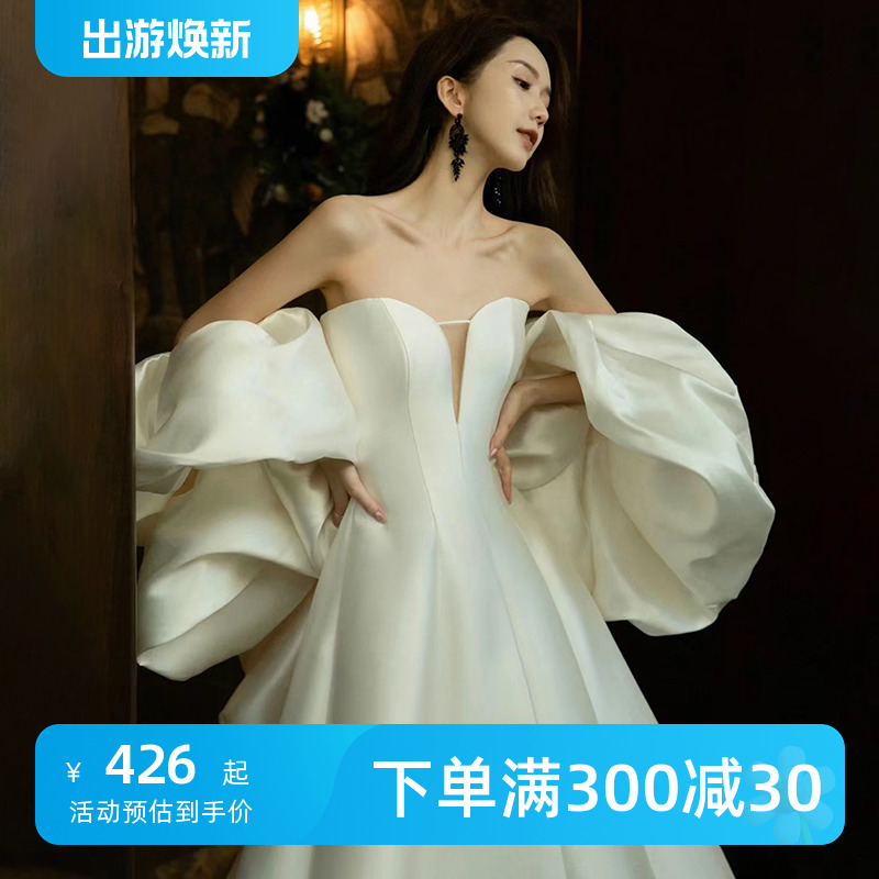 Advanced wedding dress, french style, high-quality style
