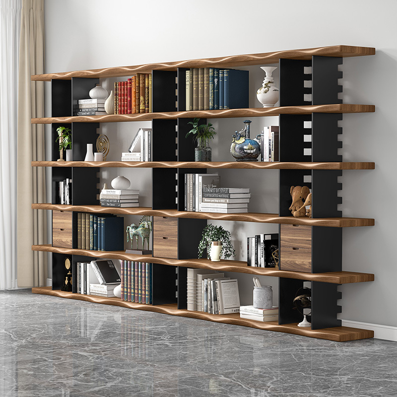 Trendy Living Room Solid Wood Bookshelf, Floor-Standing Multi-Layer Display Storage Reading Bookcase, Children's Integrated Wall-Mounted Bookshelf Trendy Living Room Solid Wood Bookshelf, Floor-Standing Multi-Layer Display Storage Reading Bookcase, Children's Integrated Wall-Mounted Bookshelf