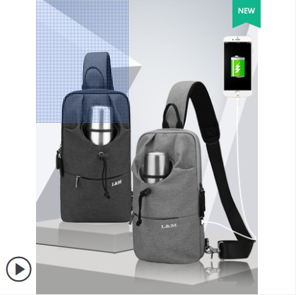 Hong Kong 2023 Summer Chest Bag Men's Single Shoulder Diagonal Satchel Chest Front Tide Card Multifunction Small Cross Pack Minimalist Sloping Backpack 