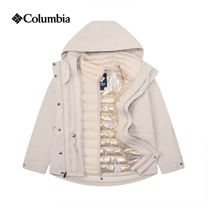 Columbia New Women's Gold Dot Waterproof Jacket with down Liner Three-In-One 26 Autumn/Winter Xr9092