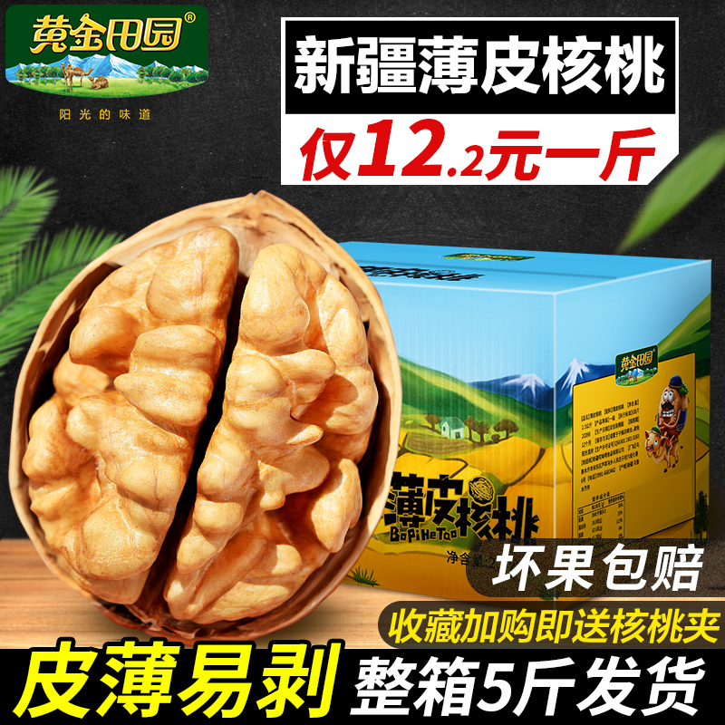 Walnuts thin-skinned walnuts 5 pounds 2020 new goods Xinjiang specialty thin-shell pregnant women's New Year snacks bulk raw walnuts