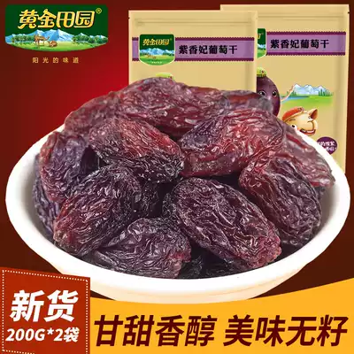 Golden pastoral purple fragrant concubine raisins Xinjiang specialty sweet seedless 200g * 2 new snacks