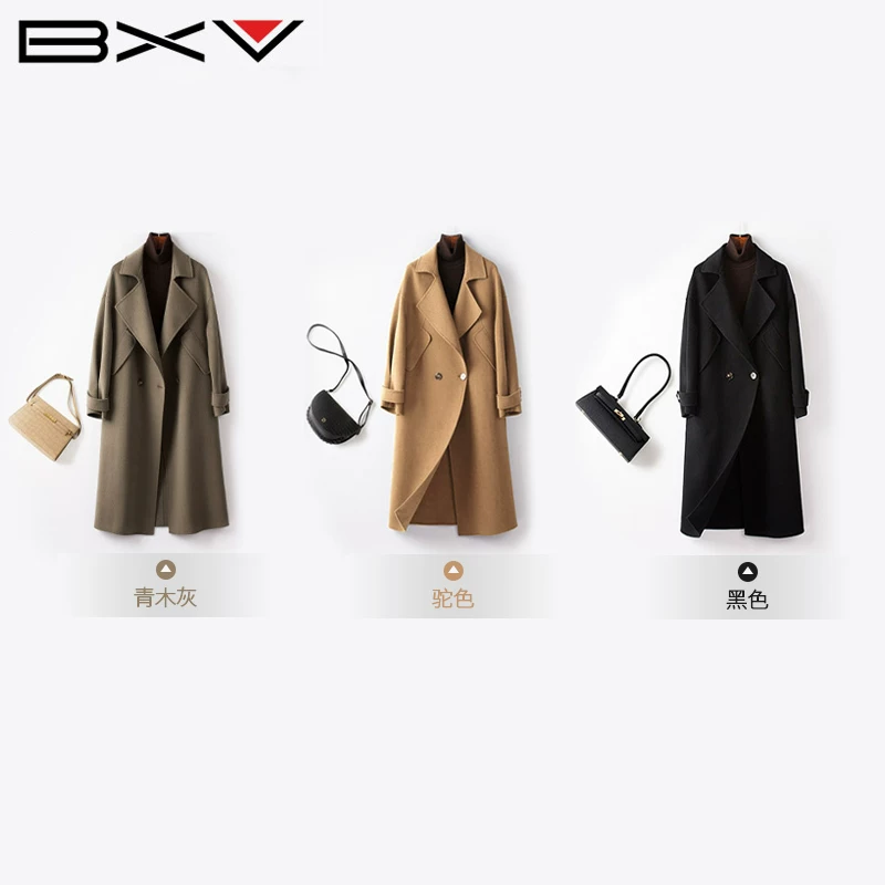 Double-sided woolen long spring woolen coat, mid-length