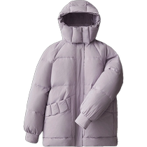 BXV Purple Hooded Short Down Jacket Womens 2023 Winter New Casual Bakery Small Brand Jacket